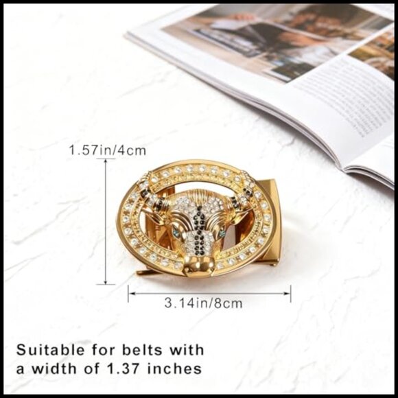 Alloy Bull Belt Buckle for Men Western Vintage Punk Rectangular main image 4
